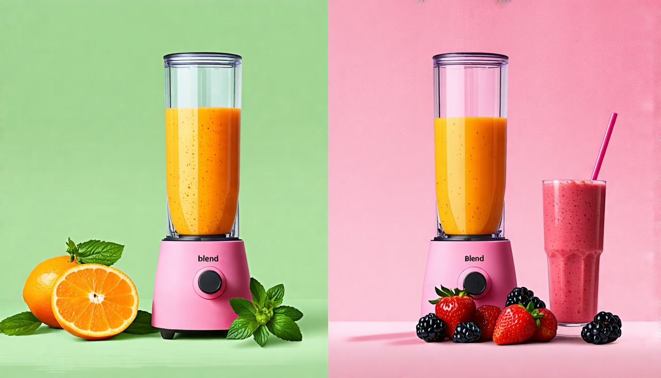 Personal Size Blender, Fresh Juice Portable Blender for Smoothies or Shakes, Personal Mixer, Portable Blender, Wireless USB Rechargeable Fruit Blender for Sports, Camping, Fitness. ((Pink)