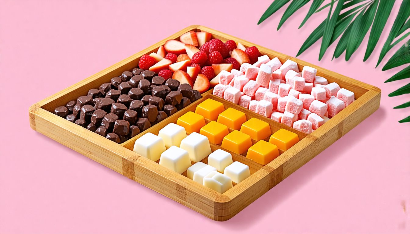 Wooden Candy Platters - Set of 2, 7x7 Bamboo Square Serving Trays for Parties, Events, and Home Decor - 4 Compartment Candy and Snack Organizer (2 Pack)